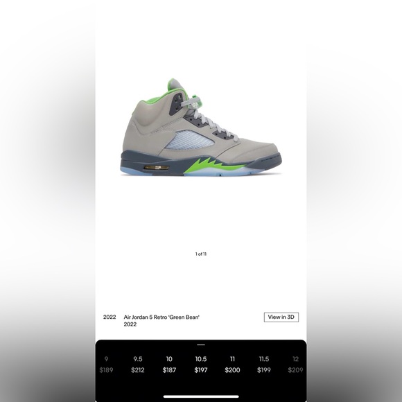 Air Jordan Retro 5 Green Bean Size 10.5 - Picture 10 of 10